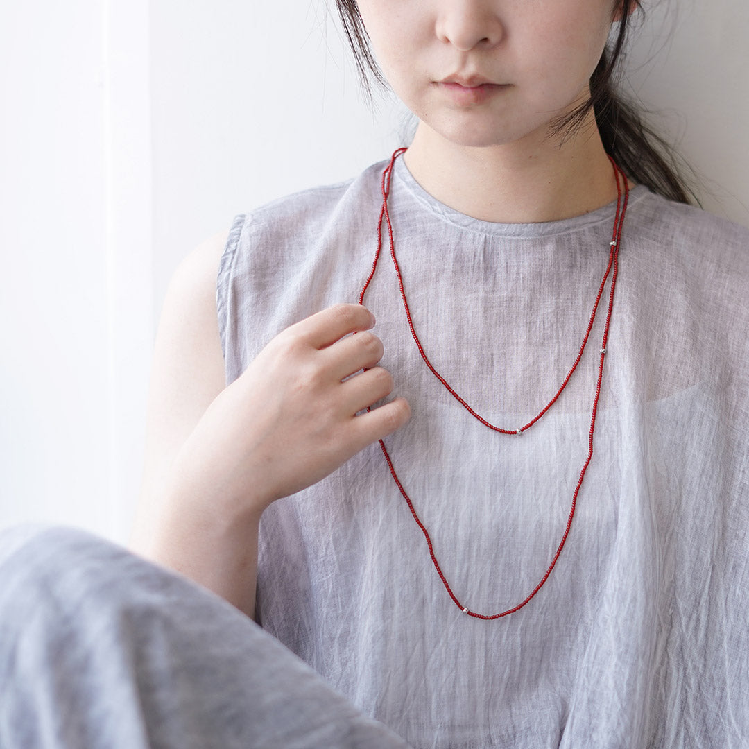 phaduA(パ・ドゥア) ホワイトハート アンティーク ビーズ ネックレス