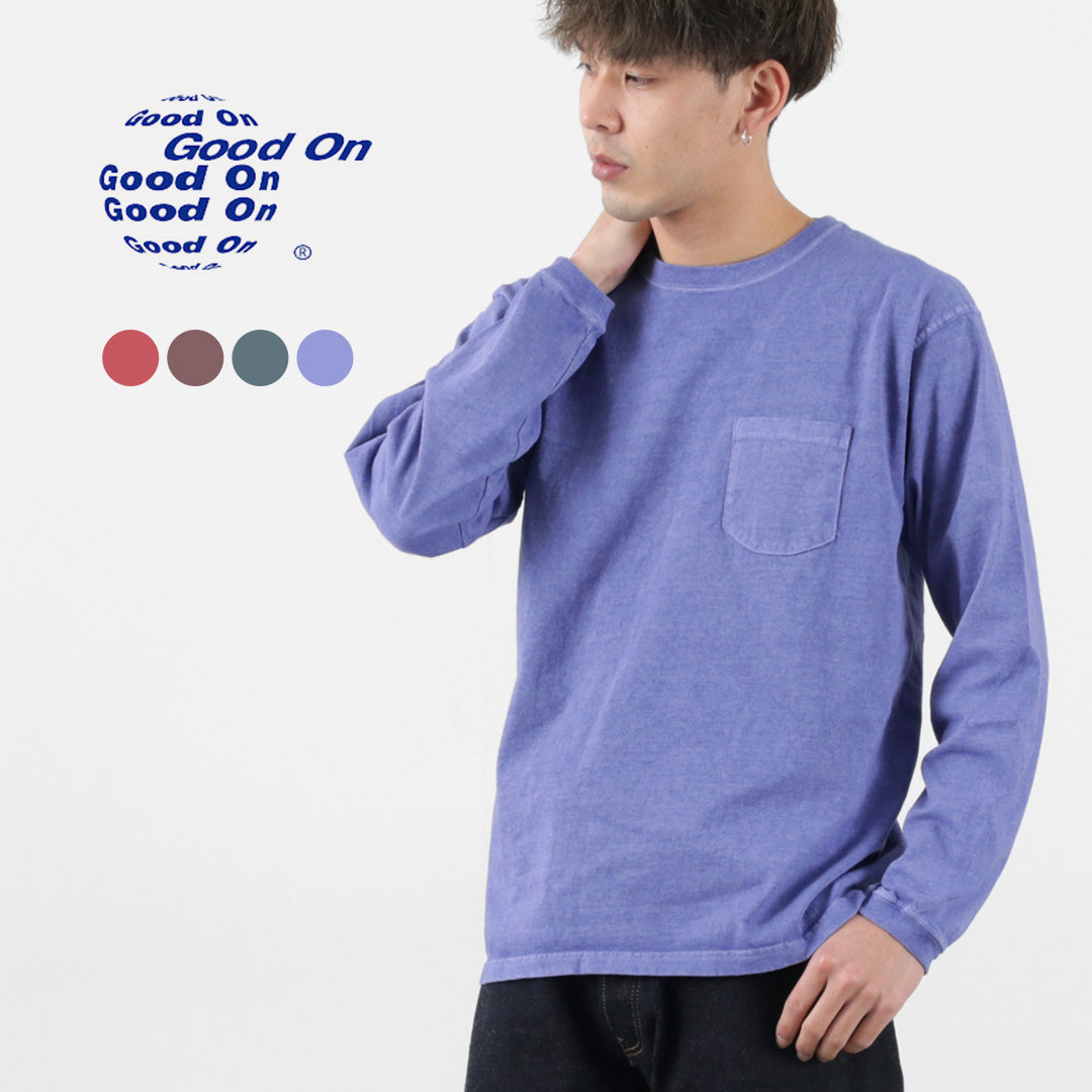 【20%OFF】GOOD ON(グッドオン)ロングスリーブ ポケット クルー Tシャツ