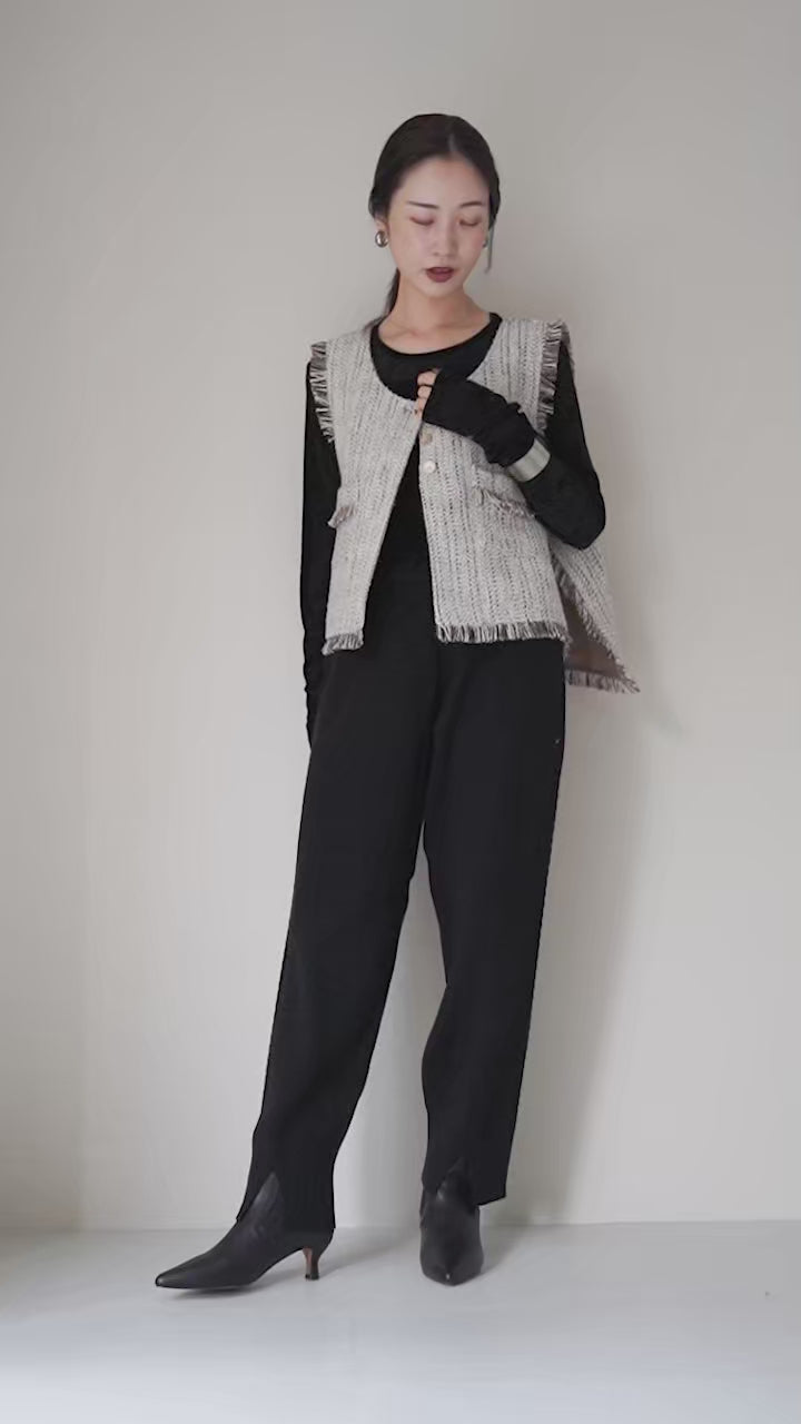 CYAN TOKYO（シアン トーキョー） MIXツイード オープンベスト / 前