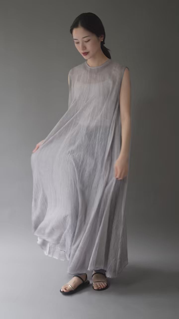 mizuiro ind（ミズイロインド） ピグメントダイ ギャザー ワンピース