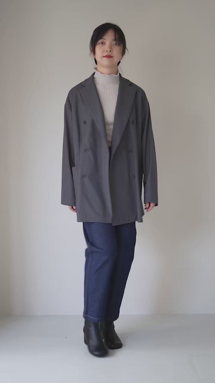 mizuiro ind（ミズイロインド） ダブルブレスト シャツ ジャケット