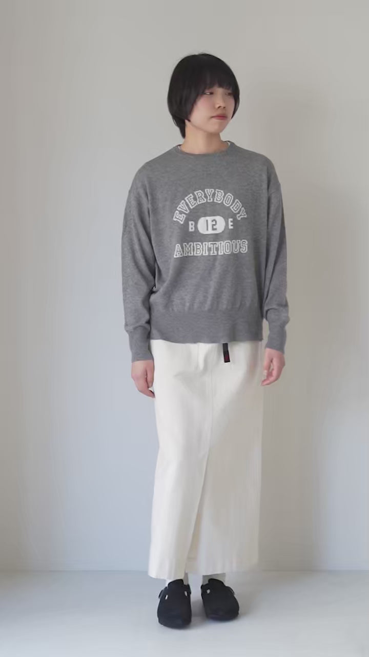 MAO MADE（マオメイド） カシミアブレンド ハイゲージ カレッジロゴ