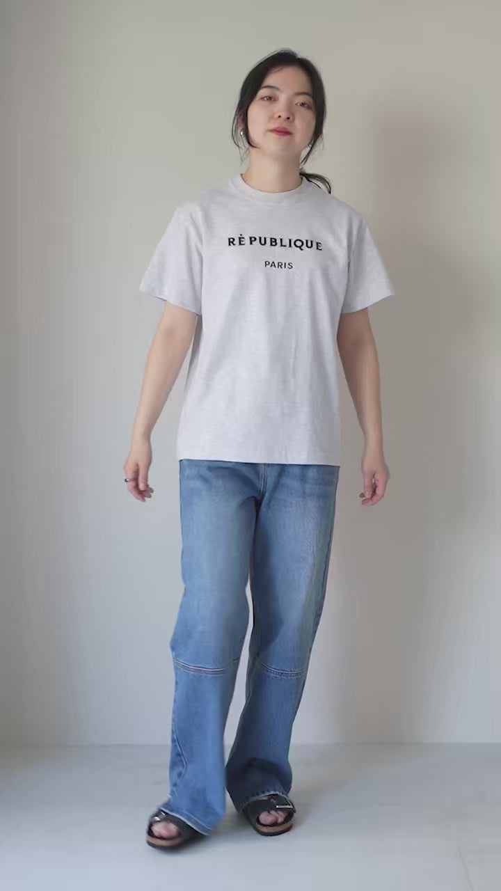 インヴェル　レディース半袖ＴシャツＧ ANGE IN DISGUISE（アンジ イン ディスガイズ） REPUBLIQUE PARIS ロゴ