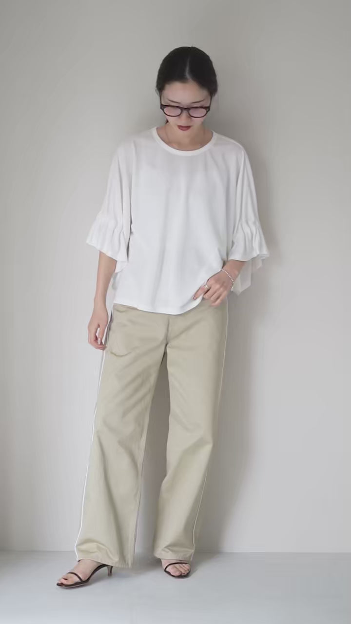 CYAN TOKYO（シアン トーキョー） ギャザースリーブ ジャージーTOPS