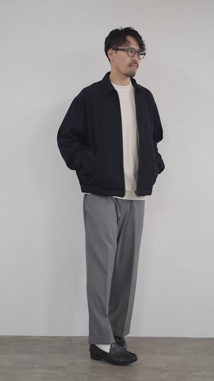 FUJITO（フジト） リサイクルウールツイル ジップアップブルゾン