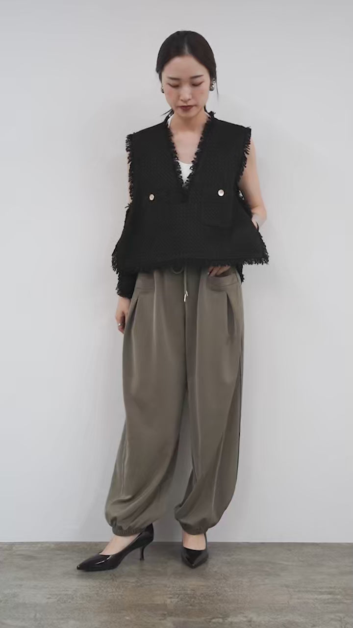 すもーく⭐︎美品！CYAN Tokyo シアントーキョー ⭐︎ベスト CYAN TOKYO（シアントーキョー） MIXツイード オープンベスト / 前開き