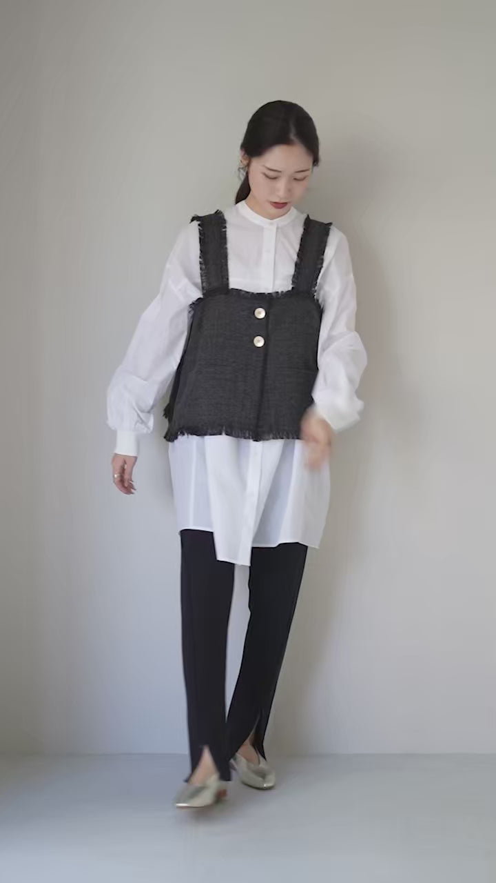 CYAN TOKYO（シアン トーキョー） MIXツイード キャミベスト / 前開き