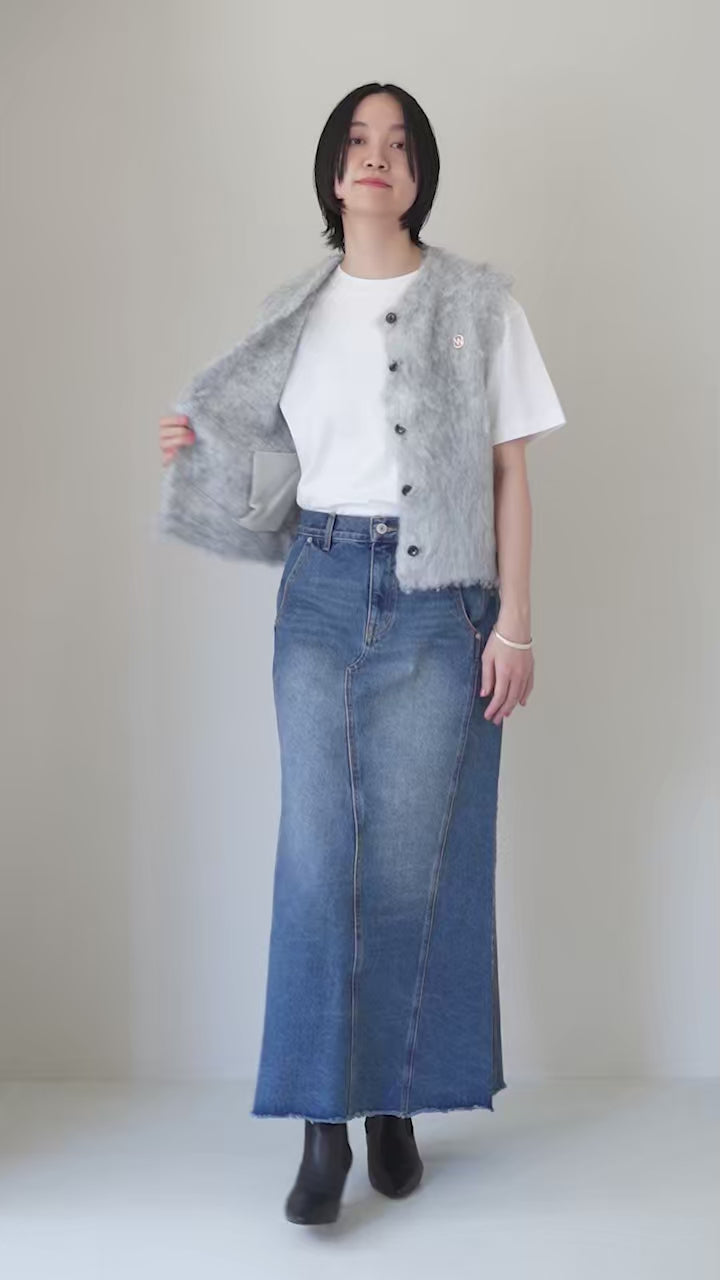 YENN（イェン） フラッフィー ベスト / レディース 起毛 ニット 前開き