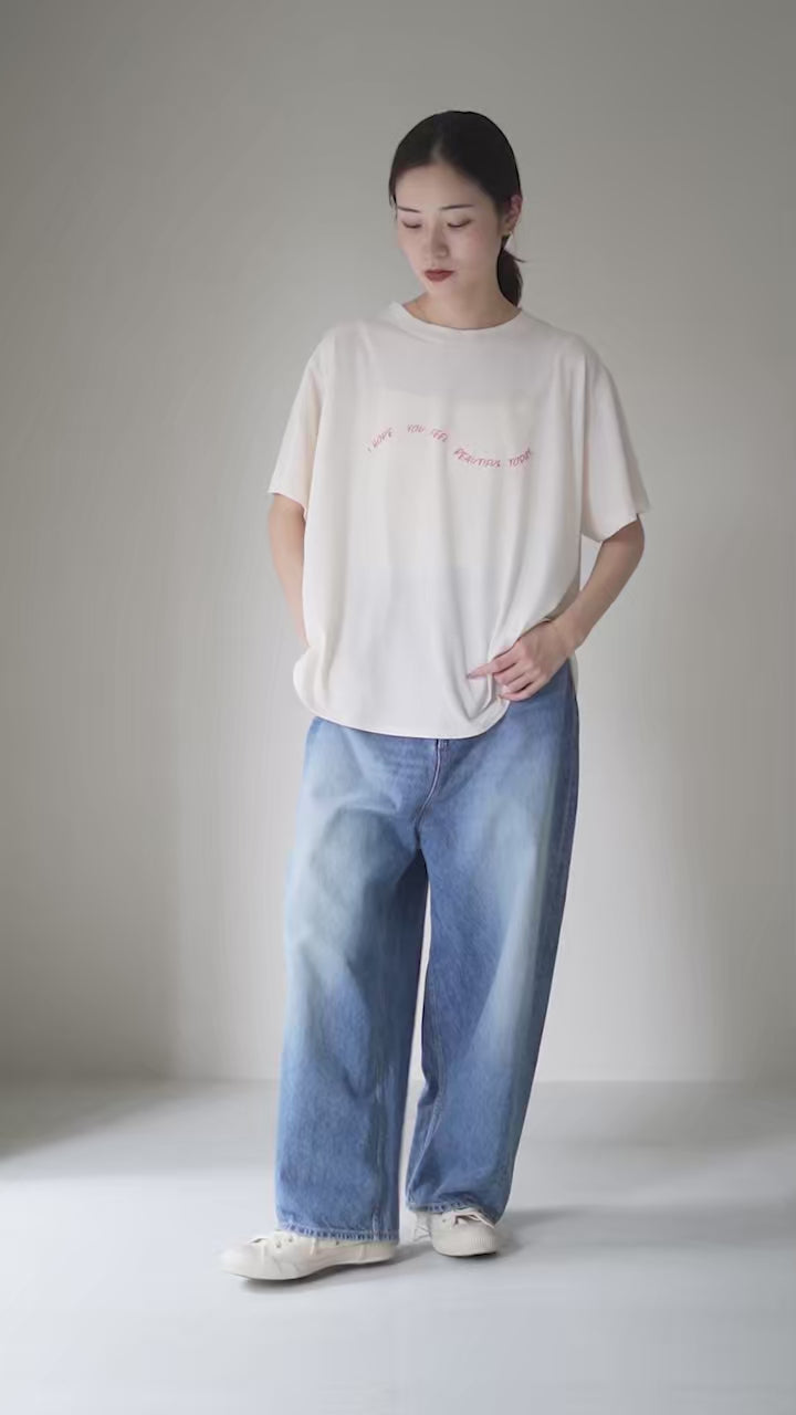 TUMUGU（ツムグ） DEPEND 天竺 プリント 裾ラウンドTシャツ