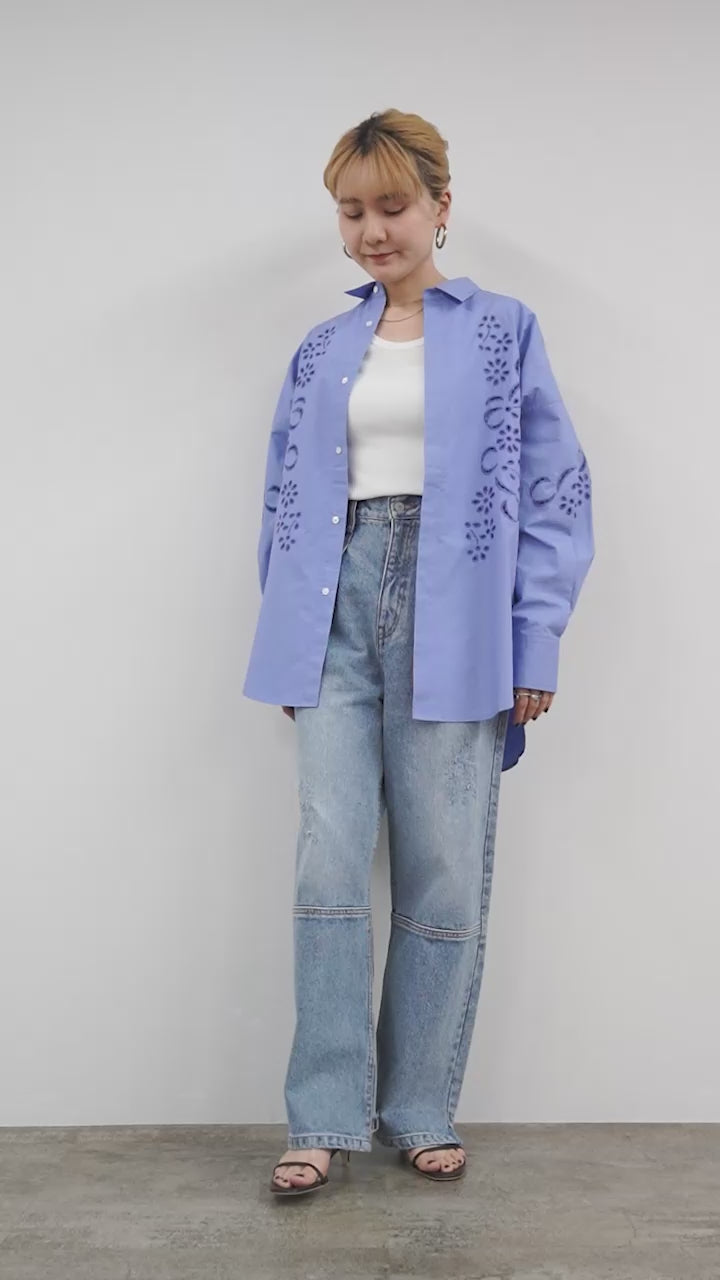 50％OFF】KHA:KI（カーキ） エンブロイダリー シャツ｜ROCOCO ONLINE STORE