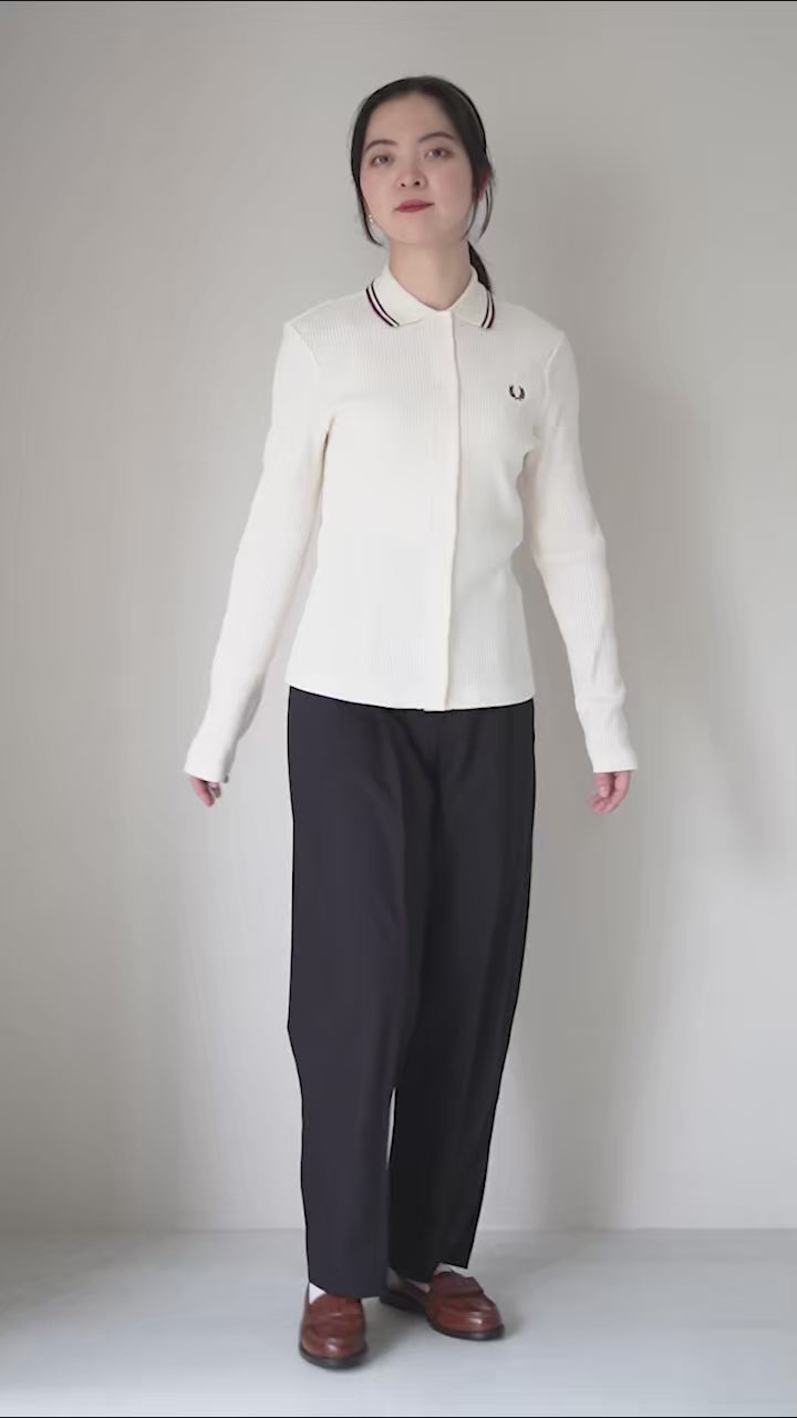 FRED PERRY（フレッドペリー） ロングスリーブ リブポロシャツ