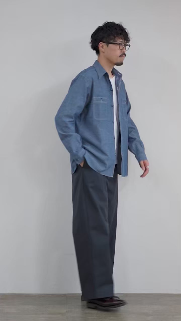 『訳ありOLD感』Buzz Rickson\'s ブルーシャンブレーワークシャツ BUZZ RICKSON\\u0027S バズリクソンズ 1950年代のアメリカ海軍士官用