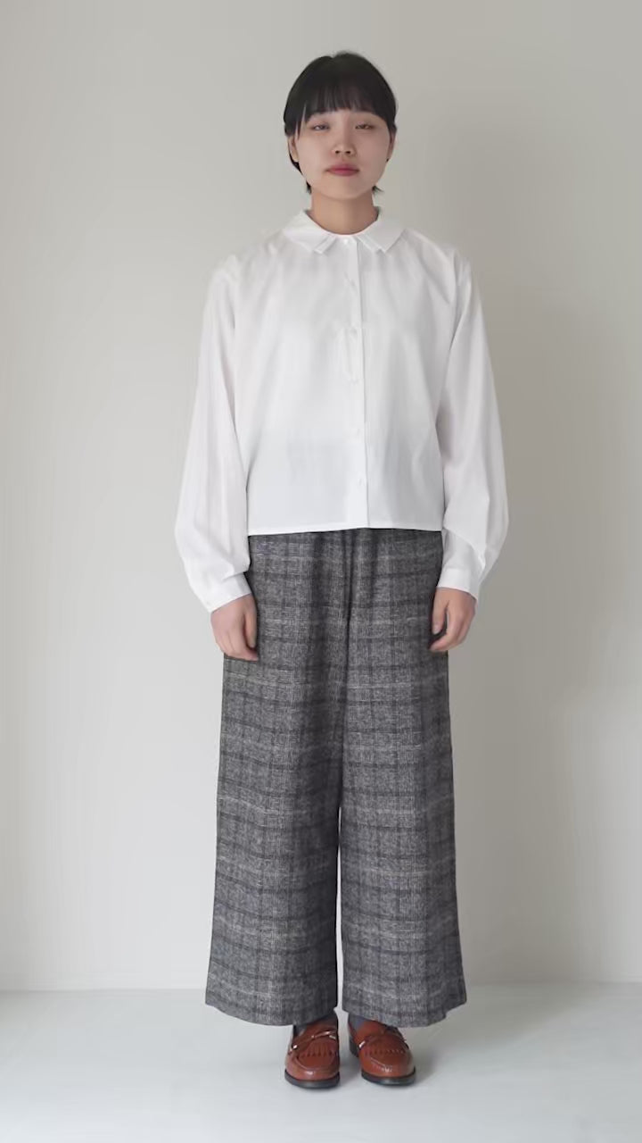 MAO MADE（マオメイド） ツイードライク チェック ワイド パンツ