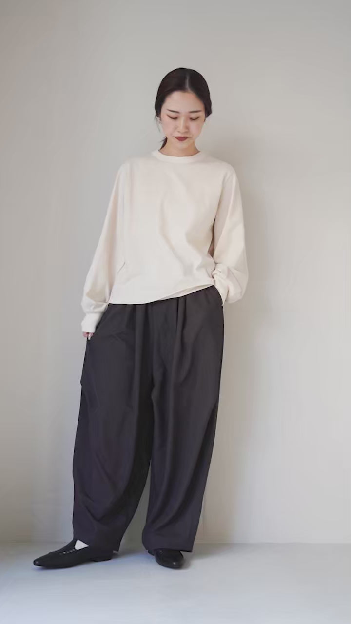 mizuiro ind（ミズイロインド） パフスリーブ ロングTシャツ 日本製