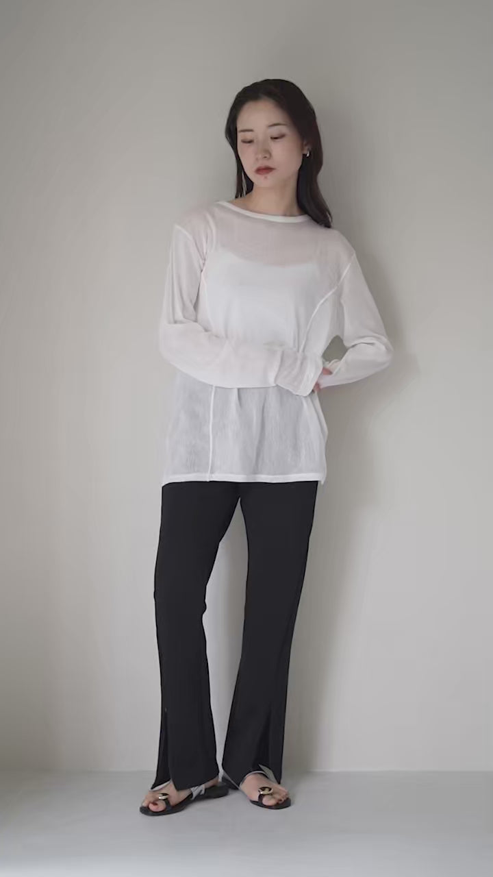 YENN（イェン） フロントスリット フレアパンツ / ボトムス レギンス