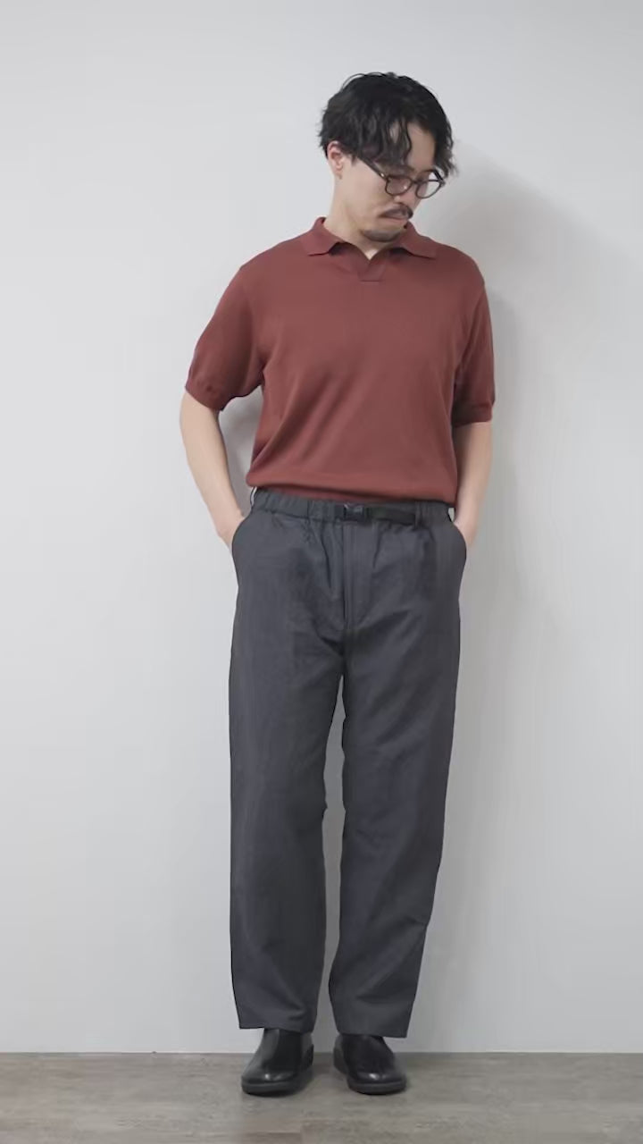 FUJITO（フジト） リネン/ウール トロピカル ナウン ベルトレスパンツ