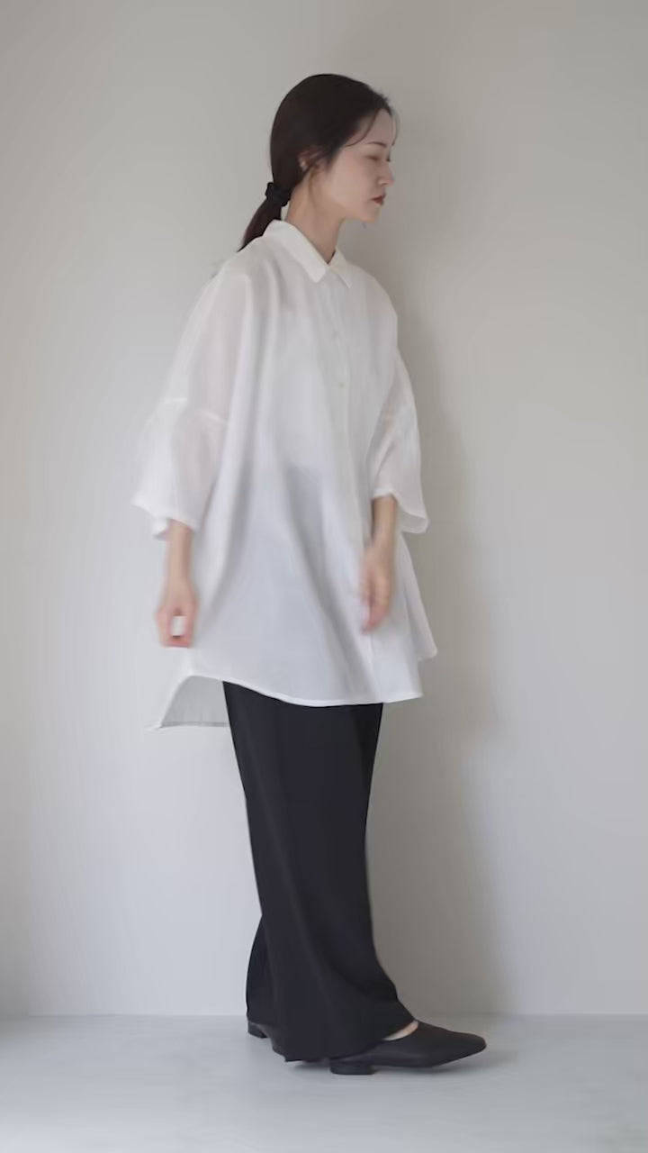 mizuiro ind（ミズイロインド） ハーフスリーブ ワイドチュニック