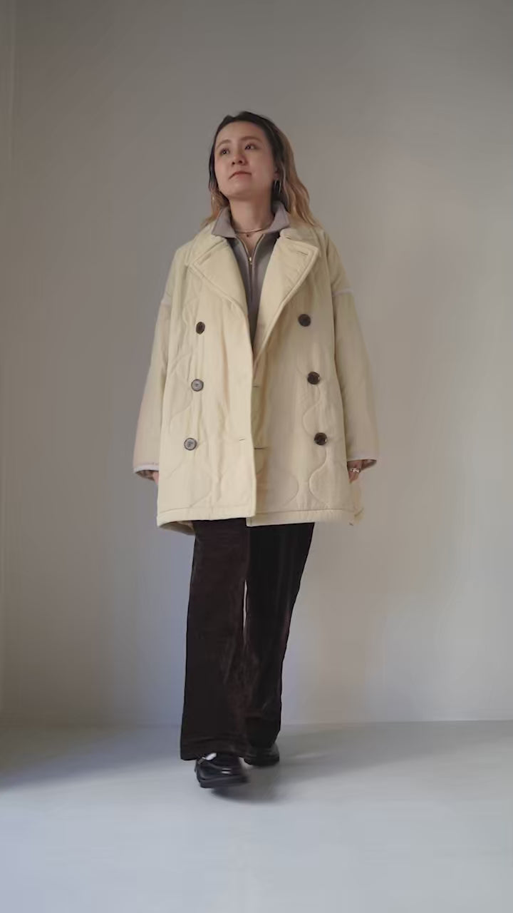 KHA:KI（カーキ） ミリタリーキルト ピーコート / レディース