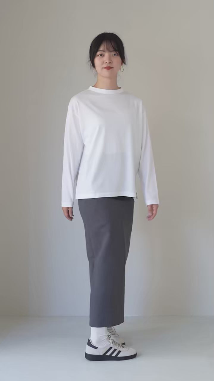 HANDVAERK（ハンドバーク）60/2 ボトルネック ロングスリーブ Tシャツ