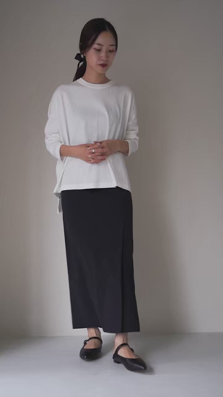 mizuiro ind（ミズイロインド） クルーネック ワイドTEE / レディース