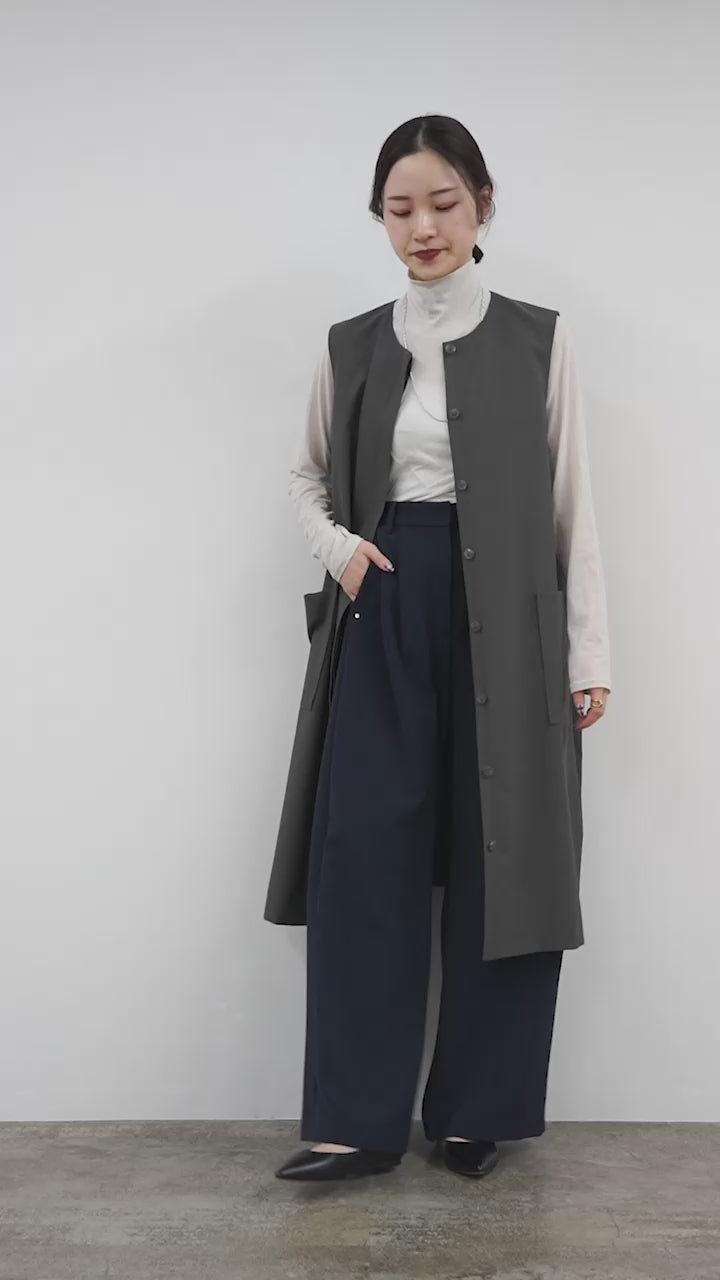 mizuiro ind（ミズイロインド）フロントフライ コクーン ジレ｜ROCOCO