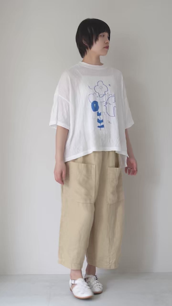 TUMUGU（ツムグ） ワッシャーライト プリントTシャツ 日本製