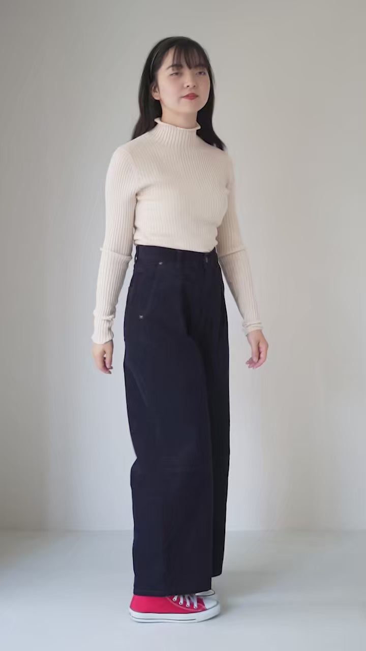 MAO MADE（マオメイド） ピマコットン モックネック ミドルリブ プル