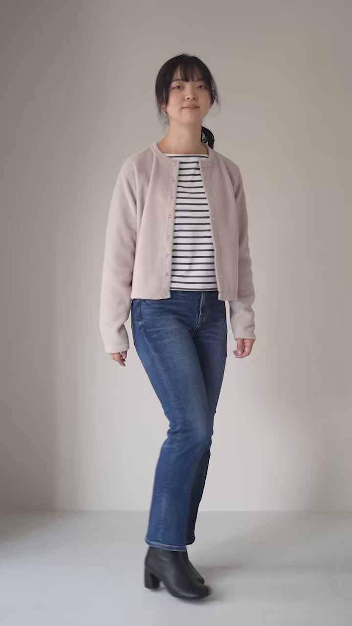 ORCIVAL（オーシバル） フリース クルーネック カーディガン