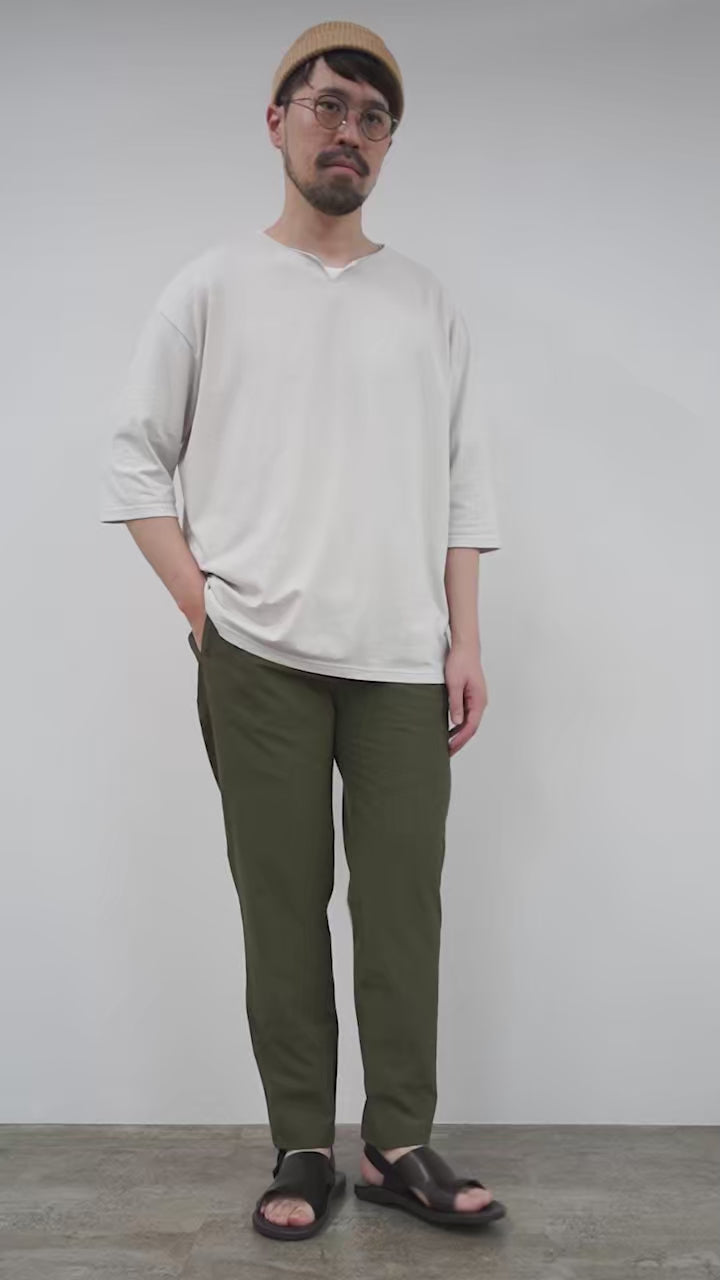 ROCOCO（ロココ） リネンコットン キーネックTシャツ / メンズ