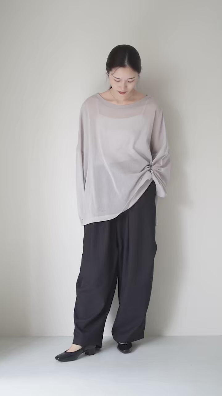 mizuiro ind（ミズイロインド） メッシュ ロング スリーブ ワイドTEE