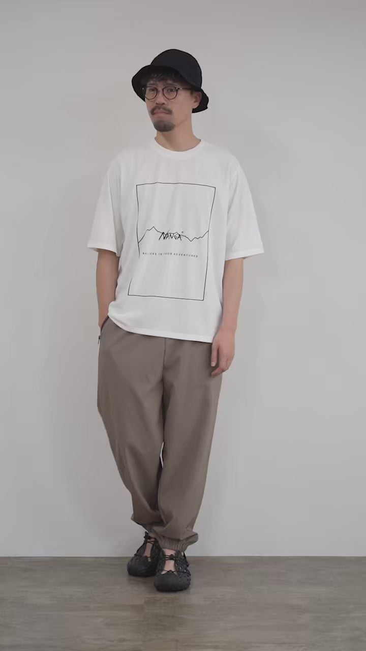 NANGA（ナンガ） ドライミックス フレームロゴTシャツ / メンズ 半袖