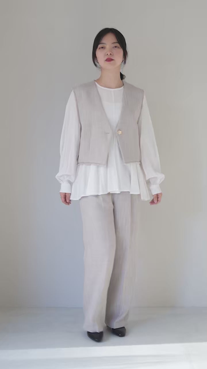 タックン。4m CHIGNON（シニヨン） 別注 ツィード タックパンツ / レディース ワイド