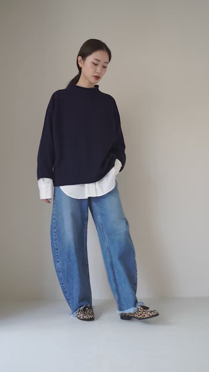 MAO MADE（マオメイド）JAPAN KNIT エアヤーン コットン モックネック