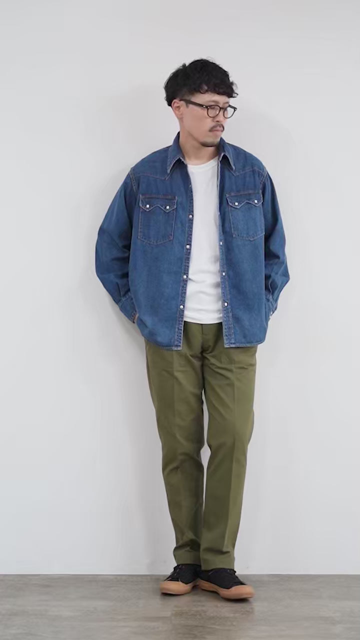 REMI RELIEF（レミレリーフ） 8.5oz デニムウエスタンシャツ ノコギリ
