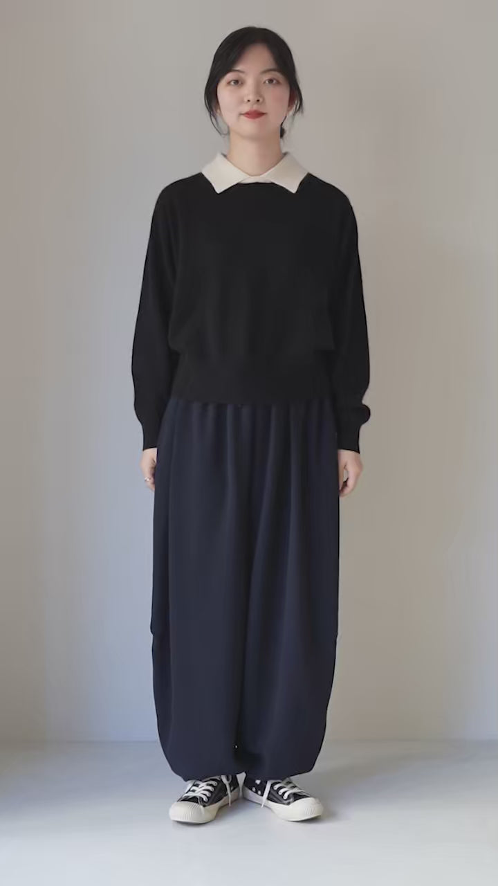 mizuiro ind（ミズイロインド） ハイゲージ 襟付き ニット / プル