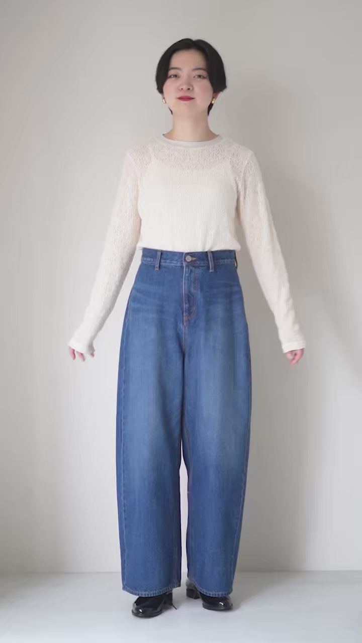 mizuiro ind（ミズイロインド） ハイウエスト デニムパンツ