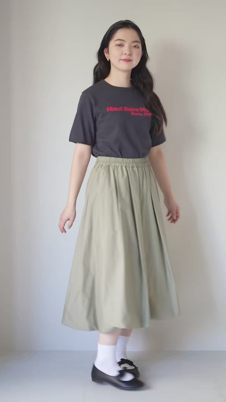 MIDIUMI（ミディウミ） バルーン スカート / 膝下 ロング 無地 黒