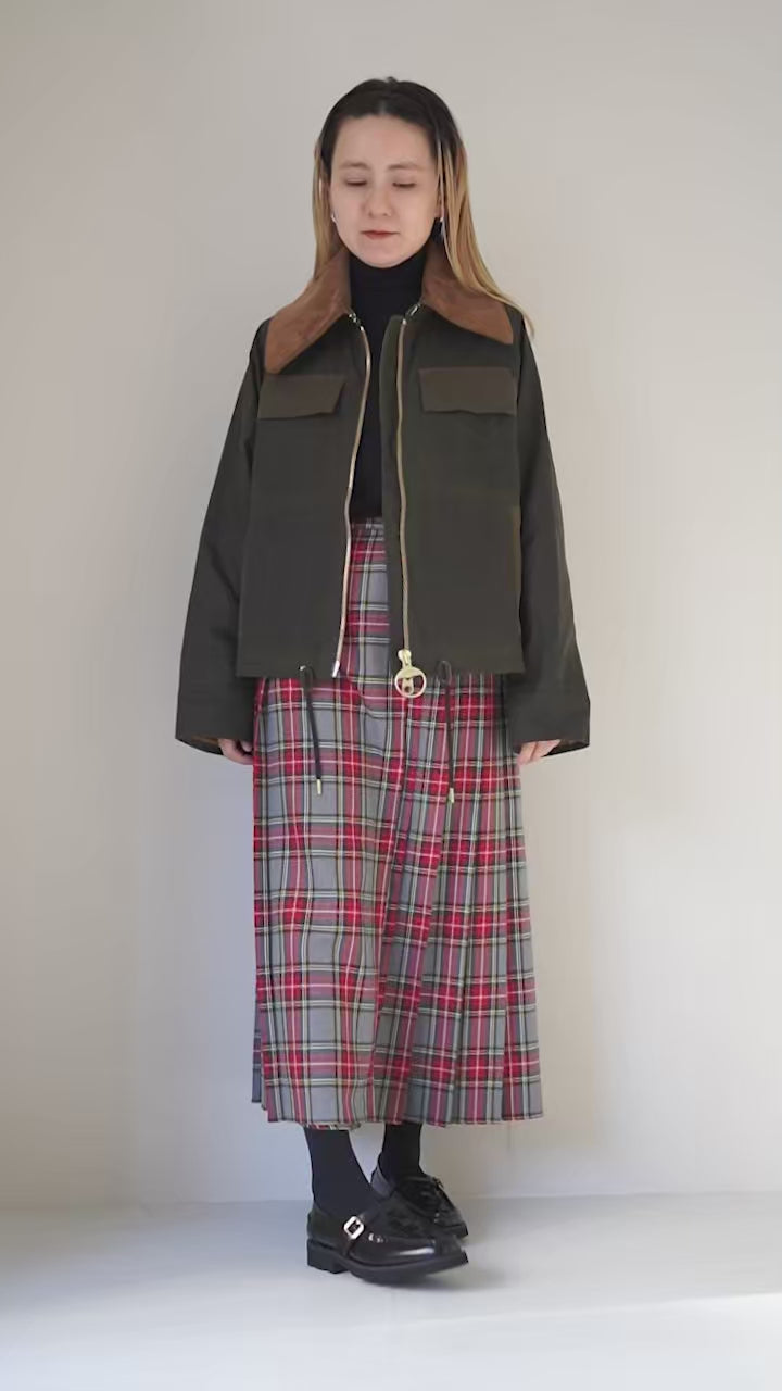 MIDIUMI（ミディウミ） ラップ プリーツ スカート / タータンチェック