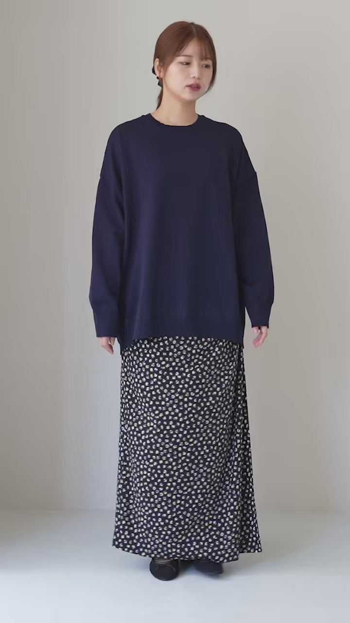 mizuiro ind（ミズイロインド） クルーネック ワイド プルオーバー