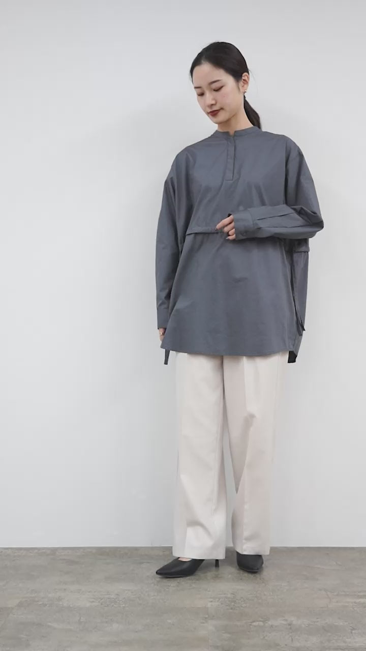 30％OFF】mizuiro ind（ミズイロインド） スタンドカラー サイドリボン