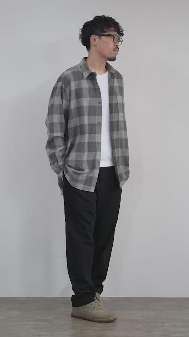 FUJITO（フジト） コットン/ヤク ブロックチェック ビッグサイズシャツ