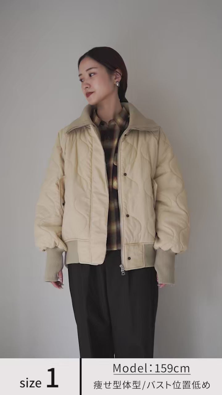 KHA:KI（カーキ） ミリタリーキルト ジップアップジャケット