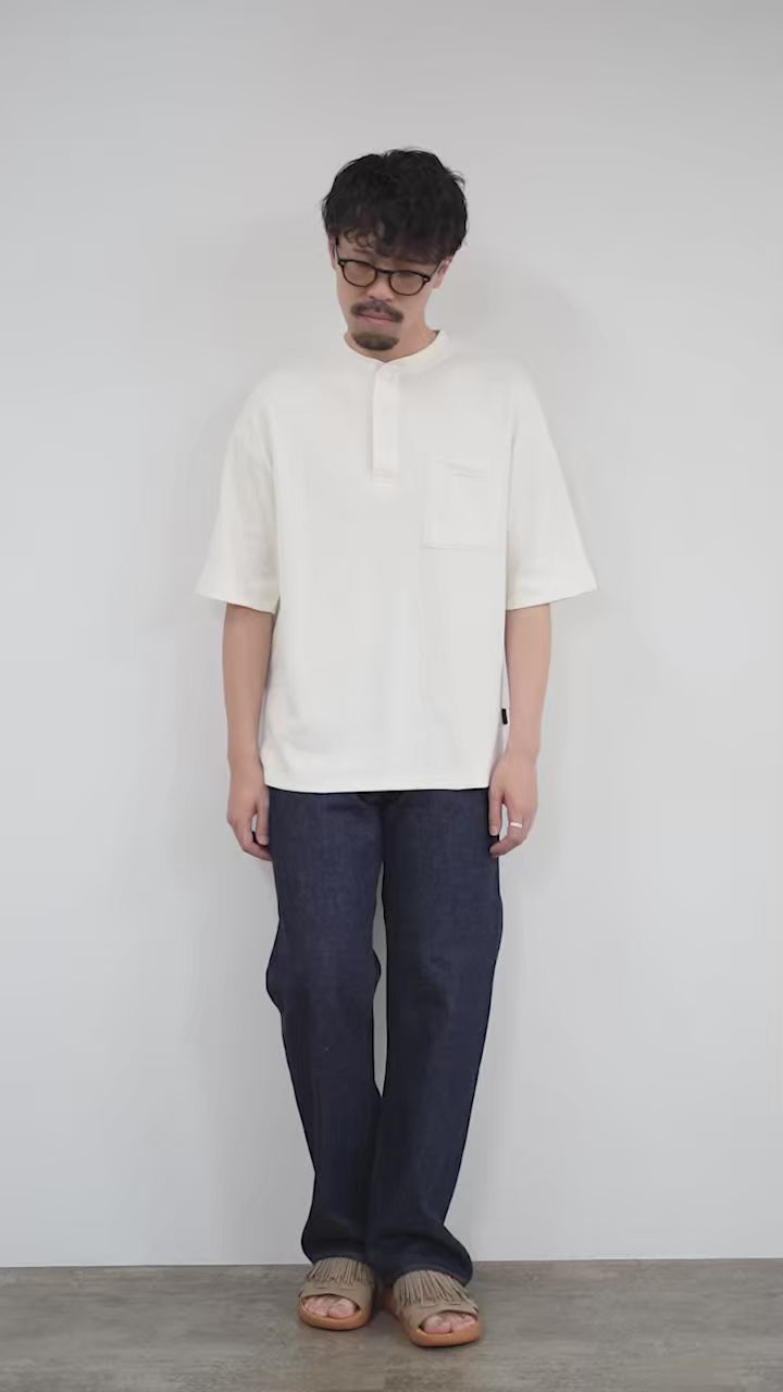 GOHEMP（ゴーヘンプ） マルチリブ ヘンリーネック ポケットTシャツ