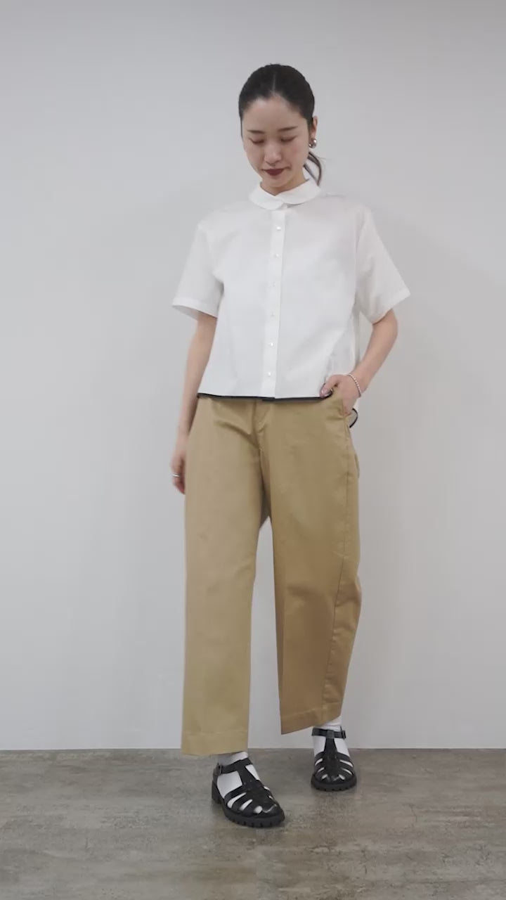 mizuiro ind（ミズイロインド） ラウンドカラー バイカラー ヘムライン