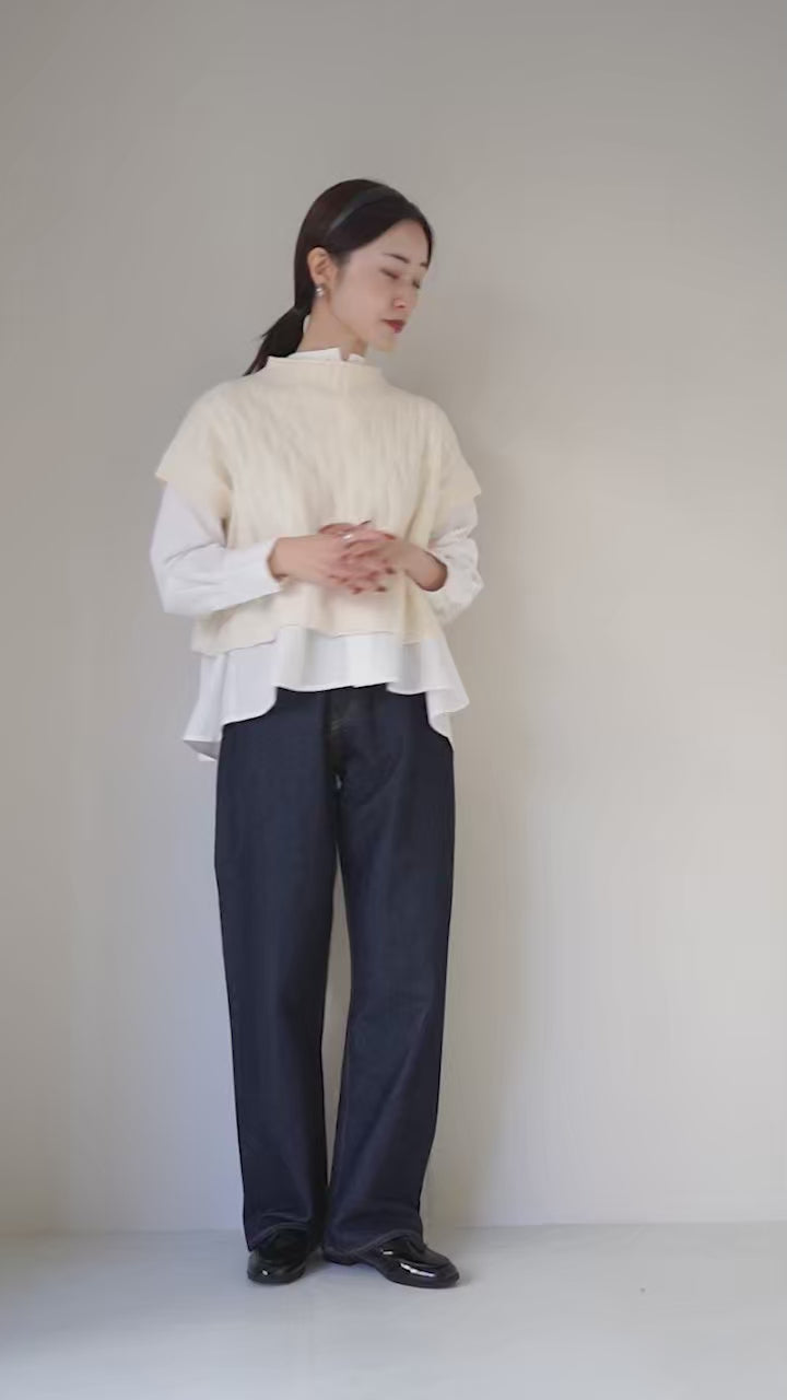 mizuiro ind（ミズイロインド） パターンニット ショートベスト