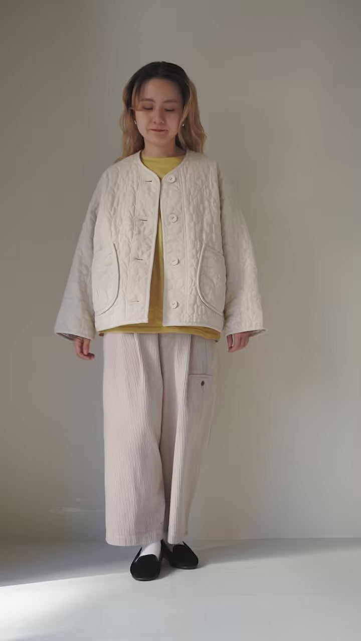 TUMUGU（ツムグ） ちょうちょうキルティングデニム ジャケット / 綿