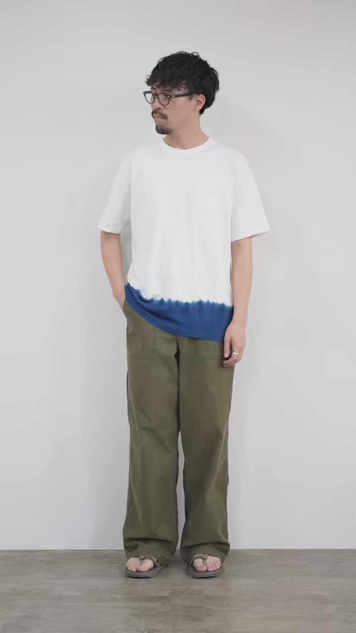 SEUVAS（ソウバス） インディゴ Tシャツ / メンズ 半袖 ポケット 水藍