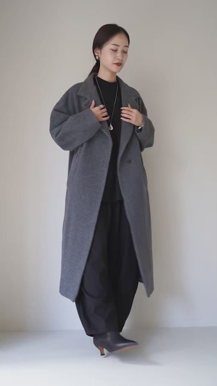 mizuiro ind（ミズイロインド） ウールブレンド スタンドカラー コート 