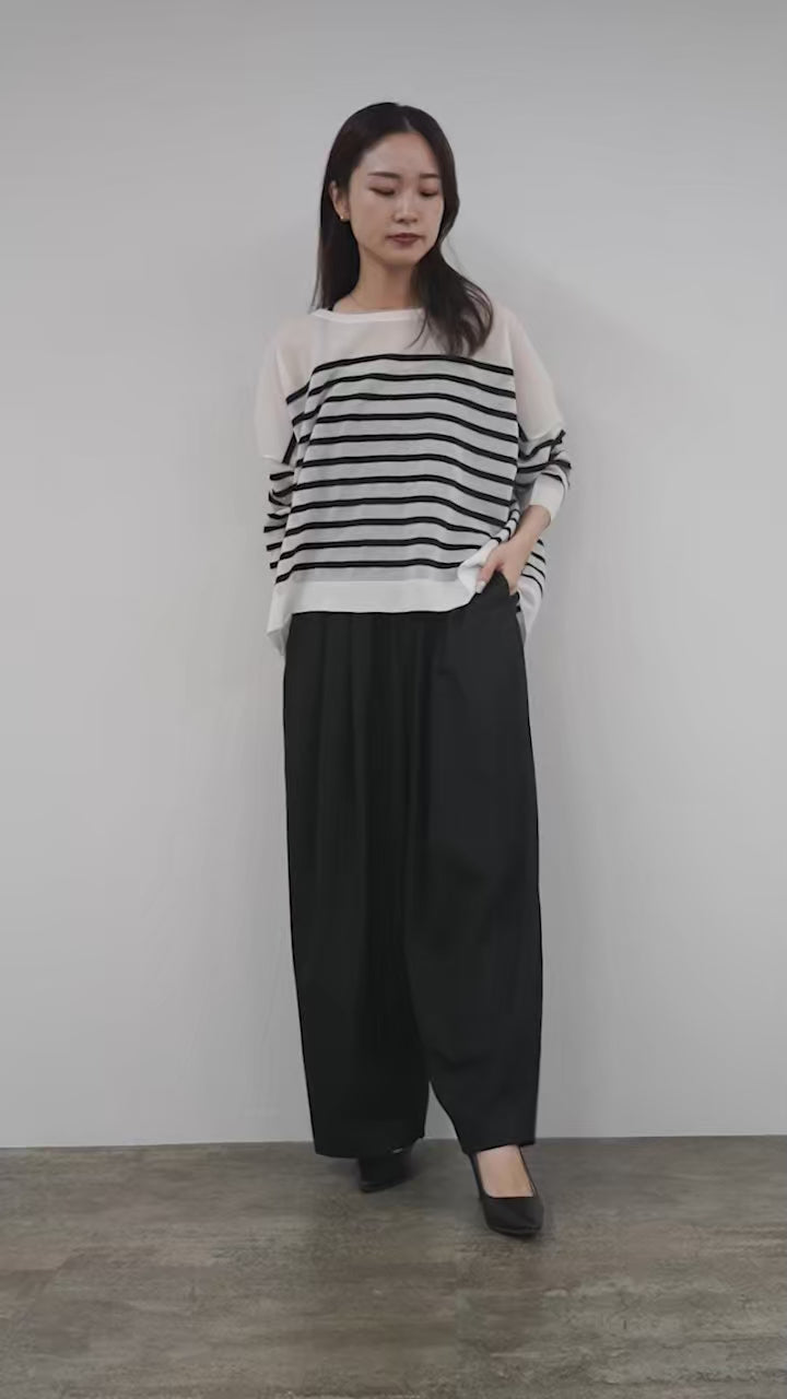 mizuiro ind（ミズイロインド） ワイド タック パンツ 日本製