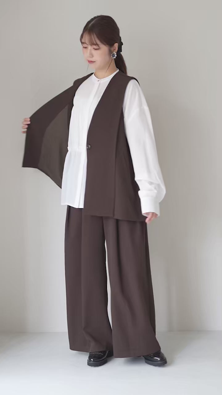 CYAN TOKYO（シアン トーキョー） Wタック ストレッチワイド パンツ